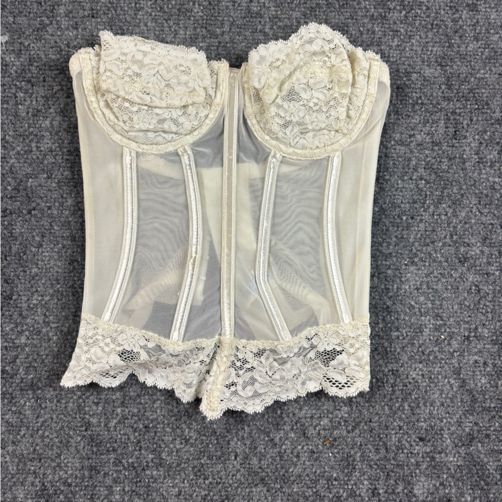 SEARS Women’s Vintage Cream White Lace Corset size: 34B
